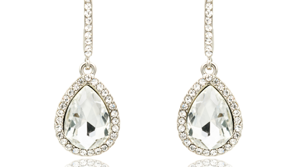 silver diamond earrings